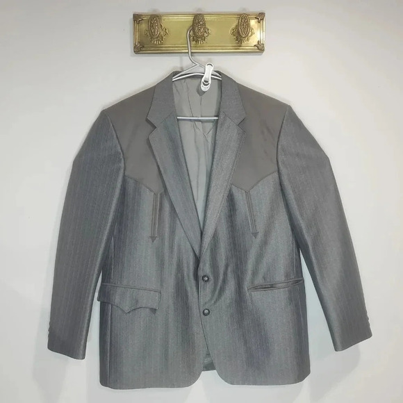 VTG,Circle S Mens Gray Dallas Texas Western Blazer/Jacket 46R. - Picture 1 of 11